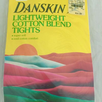 Danskin black dance cotton blend tights lightweight soft cotton comfort size C