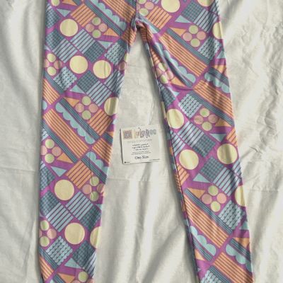 LuLaRoe BRAND NEW OS ONE SIZE Leggings Multi-Color Pattern Shape Print Fast Ship