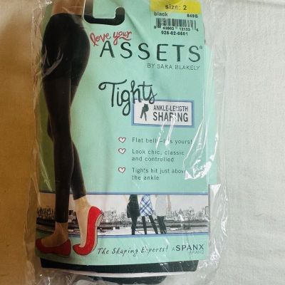 LOVE YOUR ASSETS By Sara Blakely Ankle Length Shaping Tights Black Size 2 NEW