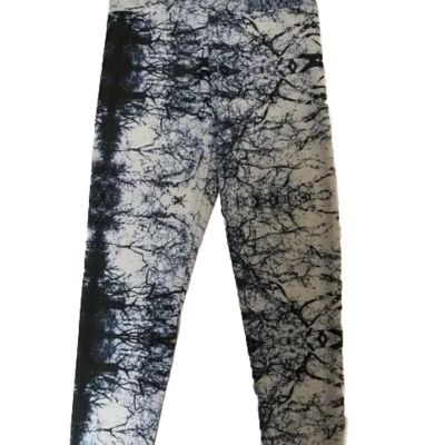 Zions Den blue & white leggings L Workout Yoga Athleisure