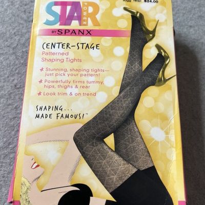 New Spanx Star Power Center-Stage Patterned Shaping Tights Women’s Size C