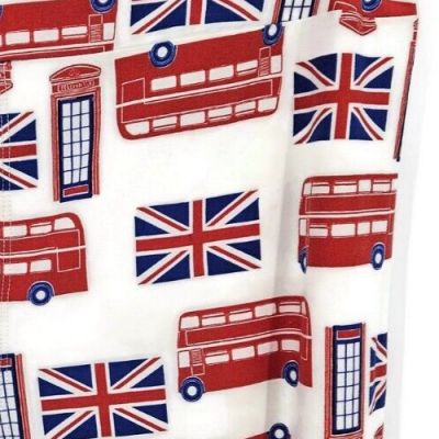 NWOT Lularoe London Buses Phone Booth Leggings TC2 Plus Size Flag