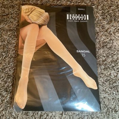 Wolford sandal 15 tights, sheer toe, color black, size: S