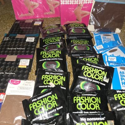 1984 NO NONSENSE Fashion Color Control Top Pantyhose Lot Plus MORE 26 Pieces