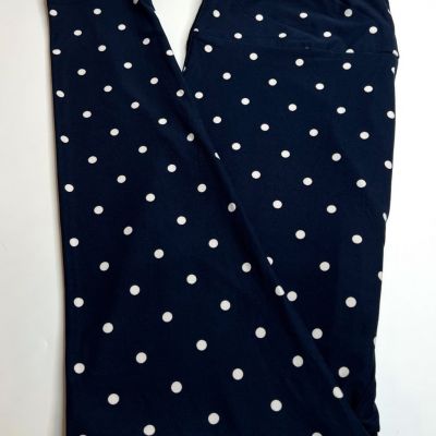 NEW Lularoe TC Leggings BLUE Navy SNOW WINTER Polka Dot Blizzard Traditional