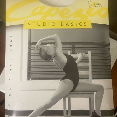 Capezio #1825 Women's Studio Basics Tight. Footed. Ballet Black, Size LXL. NIB