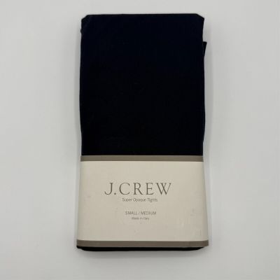 J Crew Super Opaque Tights Made in Italy Black Women's Size Small/Medium