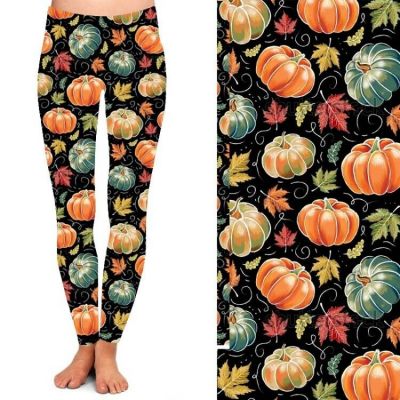 Fall Autumn Pumpkin w/ Pockets Women's Leggings TC2 Extra Plus Size 20-24