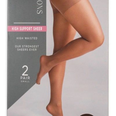 Silk Impressions Pantyhose High Support Sheer 4 All day 2-Pack LG Coffee Bean