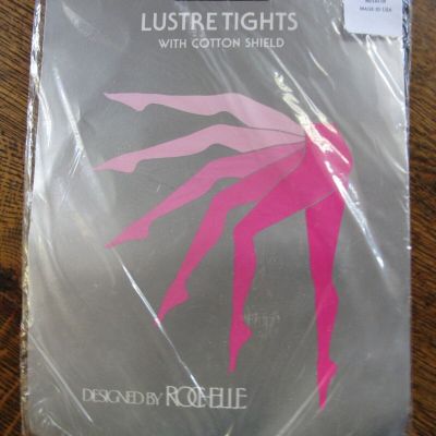 Womens Rochelle Lustre Tights Pantyhose Black Nylon Spandex 2992 Medium NIP USA