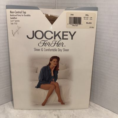 Jockey Day Sheer Pantyhose Small Sand Reinforced Sandalfoot Non Control Top