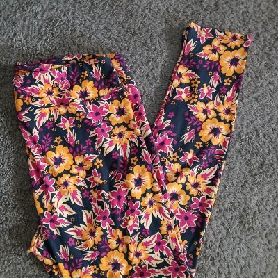 LuLaRoe Floral Leggings Size TC2