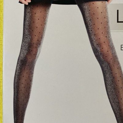 New Elegant Elastic Luxury Tights With Lurex Shine Black Color Size L