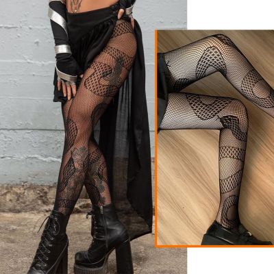 Womens Sexy Sparkle Pattern Thigh High Waist Pantyhose Fishnet Stocking Tights