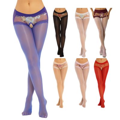 Women Pantyhose See-Through Stockings Tempting Tights Shiny Underwear Lingerie