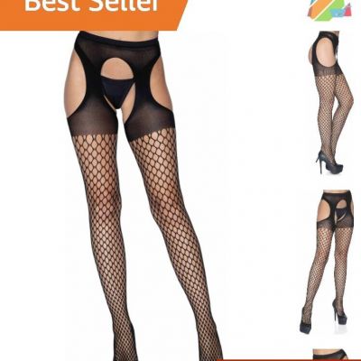 Ultimate Comfort Checkered Fishnet Suspender Stockings for Daring Fashionistas