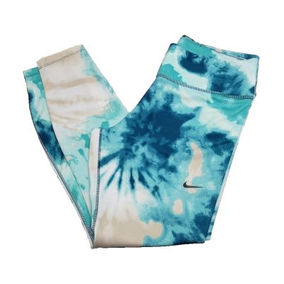 NIKE One Dri Fit Green Tie Dye Leggings for Running/Exercise/Casual Size L - EUC