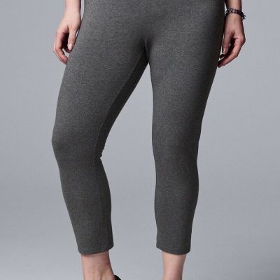 Simply Vera Wang Live-In High Rise Legging-Plus Size 2X Dark Heather Gray New G3