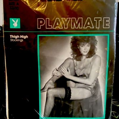 Playboy Playmate Thigh High Stockings Small / A black Lace Top Sexy costume VTG