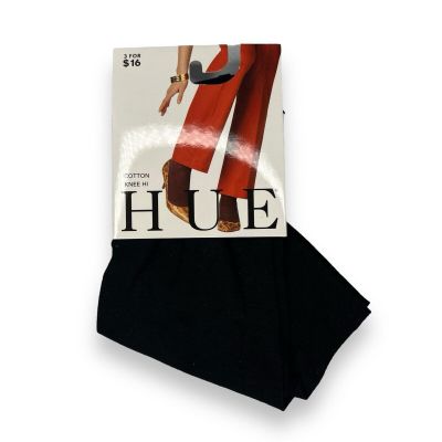 HUE Womens Cotton Knee High One Size Fits Most 1 Pair NEW Black