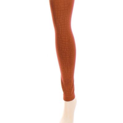 Women's Snakeskin Fleece Lined Footless Winter Tights