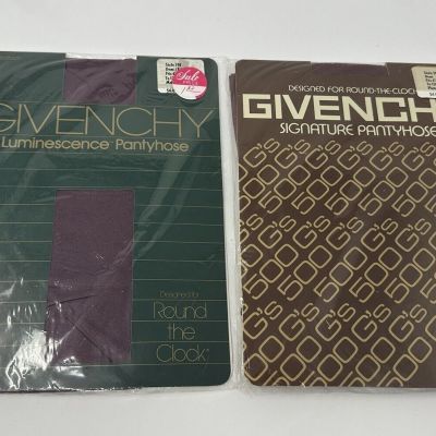 Lot Of 2 Vtg Givenchy Size A Luminescence And Signature Pantyhose Purple Frost