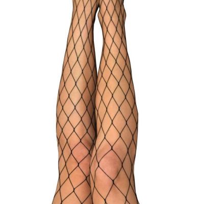 Kix'ies Stockings Hosiery Michelle Fishnet Thigh High Black