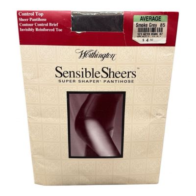 Worthington Sensible Sheer Super Shaper Pantyhose Control Top Average Smoke Grey