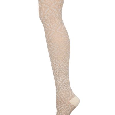 Women's Cotton Blend Diamond-Pattern Sweater Tights