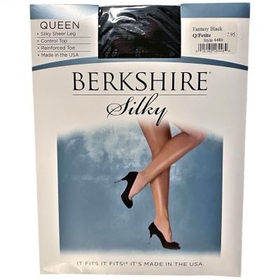 BERKSHIRE ? Silky Sheer Control Top Pantyhose ? Fantasy Black ? Size Q/Petite