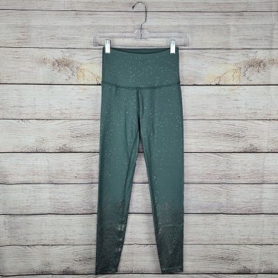 Beyond Yoga Barre3 Alloy Leggings Green Foil Metallic Ombre High Waist Small