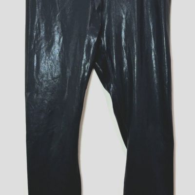 Fabletics Black Vegan Leather Leggings Pants XL Patent Pull On Capsule Wardrobe