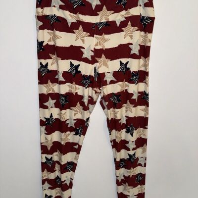 Lularoe  Tall & Curvy Sizes 12-22 Leggings America Patriotic USA Stars NWOT