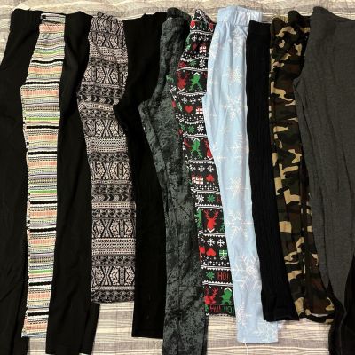 Lot of 11 Womens Sz Small Leggings Fashion Nova Aero NOBO Rue 21 American Eagle