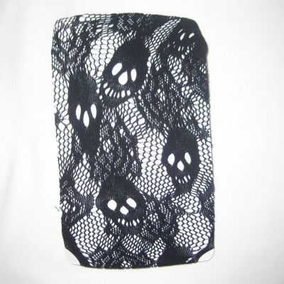 Romwe skull print sheer fishnet & lace tights black nip goth punk metal