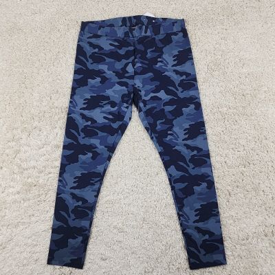 Style & Co Leggings Womens 0X Blue Camo Mid Rise Plus Size Pants Gym Cropped