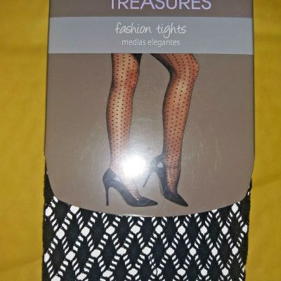 SECRET TREASURES 1 PAIR FASHION TIGHTS SIZE 2 BLACK ST12P