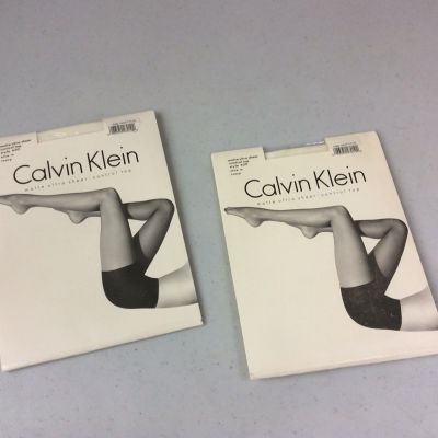 Calvin Klein Ultra Sheer Nylon Stockings 2 Packages Size A NEW