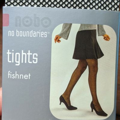 2 pr No Boundaries Fishnet pattern Tights - S/M, M/T - Black