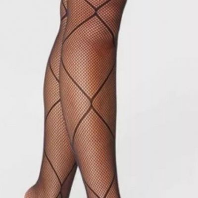 A New Day Women's Black Cross Hatch Fishnet Tights Sz: S/M NWT