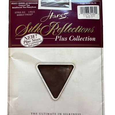 Hanes Silk Reflections Plus Collection Vintage Pantyhose - 913 Barely There