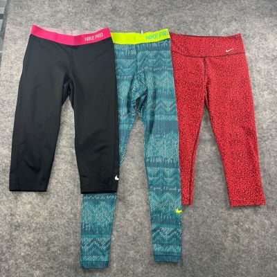 Nike Leggings LOT of 3 Womens S Dri Fit Crop Gym Workout Athletic Running Yoga