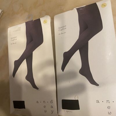 A NEW DAY BEAUTIFUL SEXY WOMEN OPAQUE TIGHTS COLOR -EBONY BLACK SIZE S/MLOT 2