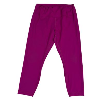 Lululemon Women's High-Rise Cropped Leggings Pink Size 18 Lightweight Stretch