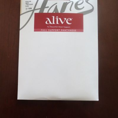 HANES ALIVE FULL SUPPORT PANTYHOSE 810, SIZE D, CONTROL TOP, NOT MADE ANYMORE