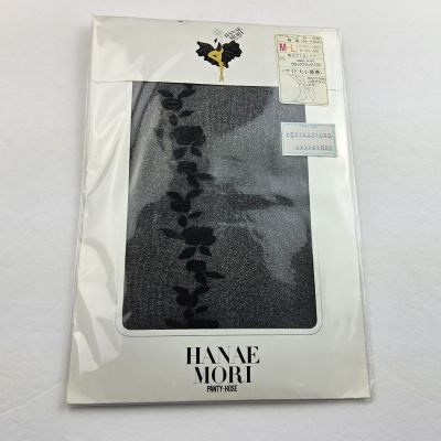 Vintage Hanae Mori Outside Pattern Pantyhose Black Japan Size M-L Rare