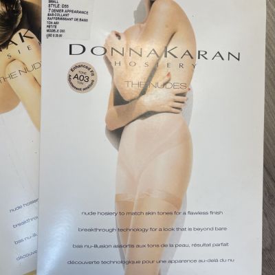 Donna Karan Hosiery The Nudes Size Small/Petite Tone B02 & A03 2 Pair NEW