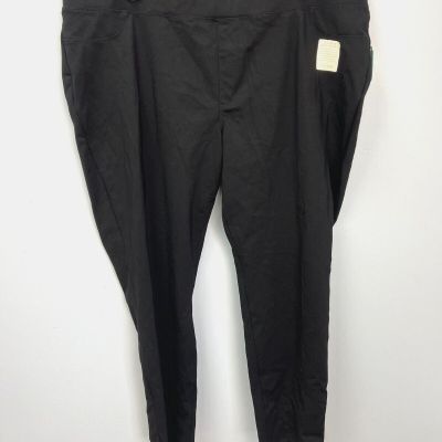 St. John's Bay Black Comfort Stretch Skinny Fitted Leggings Sz 3X Mid Rise