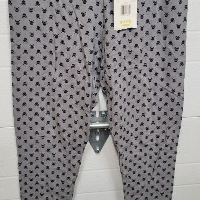 Vintage 90's No Boundaries Black Skull Print Leggings Size Jr Large 11/13 NEW