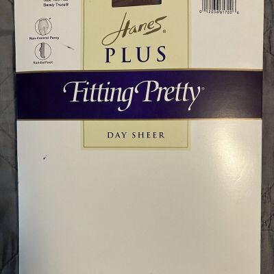 Hanes Plus Fitting Pretty Day Sheer Pantyhose 00P24 2+ Barely There Y2K 2000 NOS